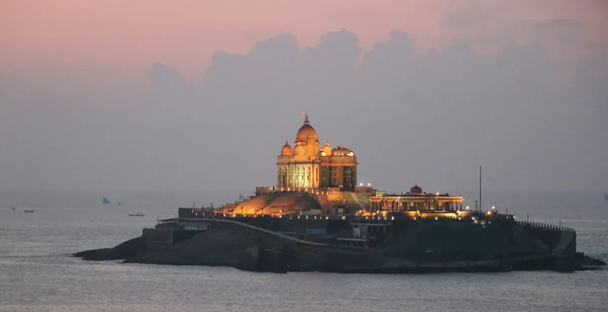 Vivekananda Rock Memorial at Sunset